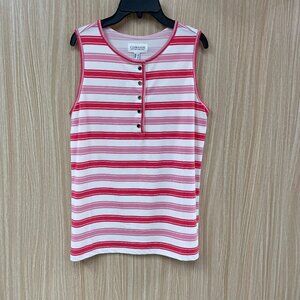 Isaac Mizrahi pink stripe top size small
